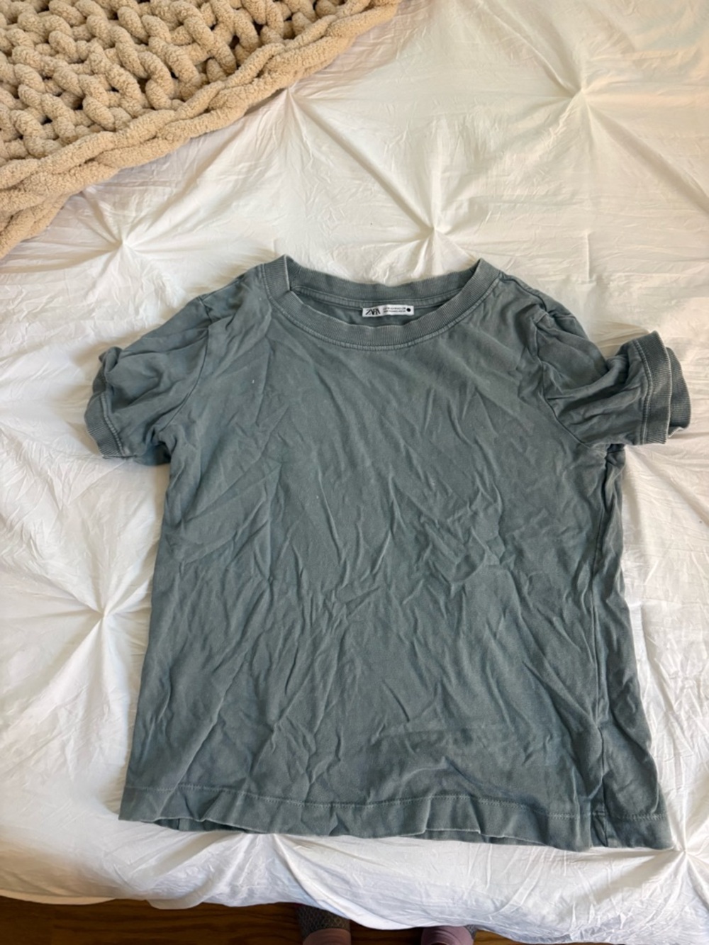 Zara Crew Neck Tee in Muted Teal